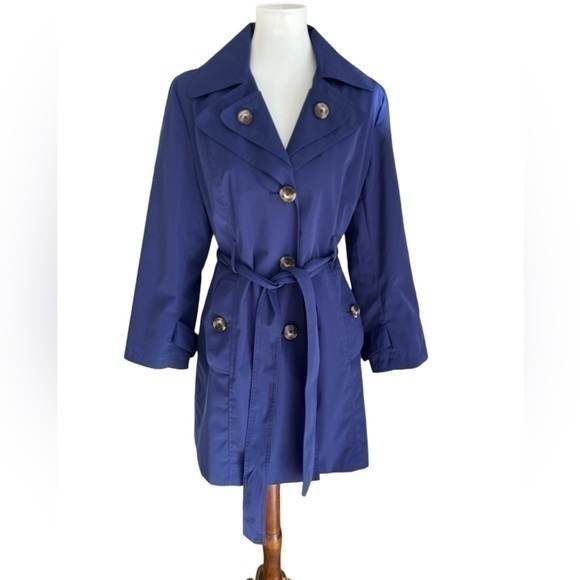 London Fog blue rain trenchcoat - Picture 1 of 9